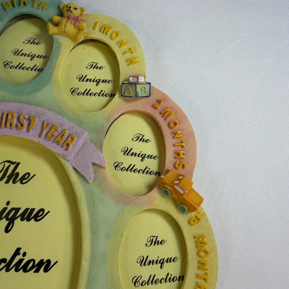 Unique Collection Baby's First Year Photo Picture Frame Baby Shower Gift NEW